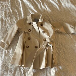 Tahari Kids Light Tan Double-Breasted Raincoat